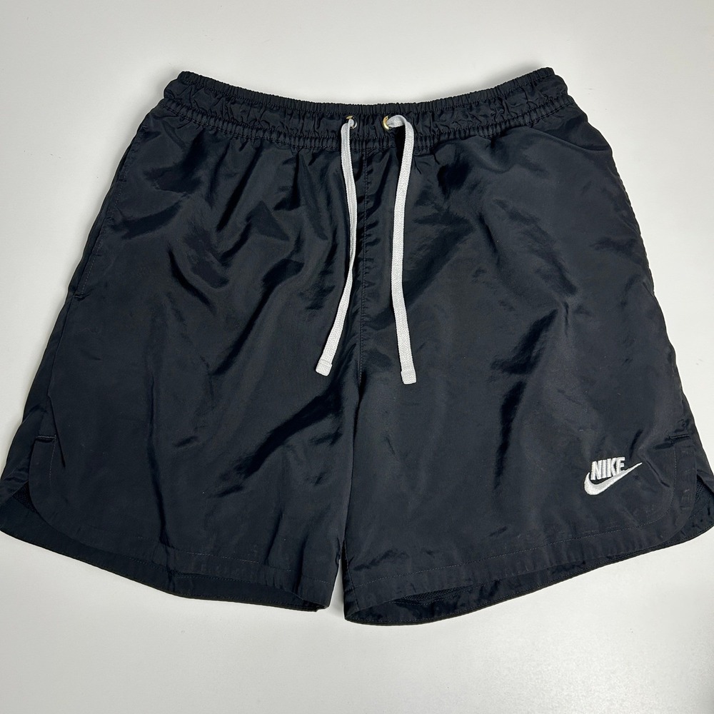 Nike Sportswear Woven Shorts Black White Drawstring Mens Medium AR2382-010